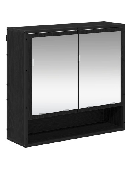 Set di mobili per il bagno 4 pcs Rovere Nero Legno multistrato