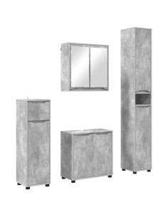 Set di mobili per il bagno con cassetto 4 pcs Grigio cemento 2