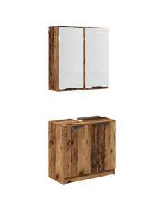 Set di Armadi da Bagno Legno vecchio Legno multistrato 2