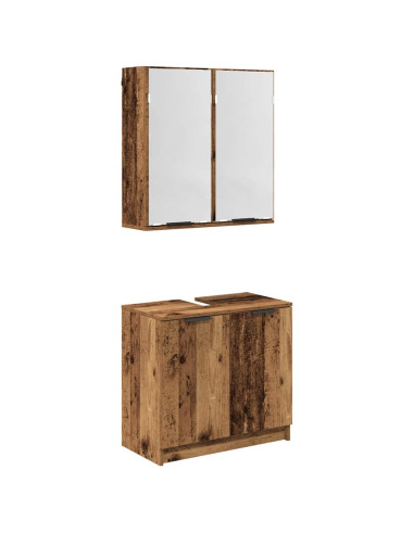 Set di Armadi da Bagno Legno vecchio Legno multistrato