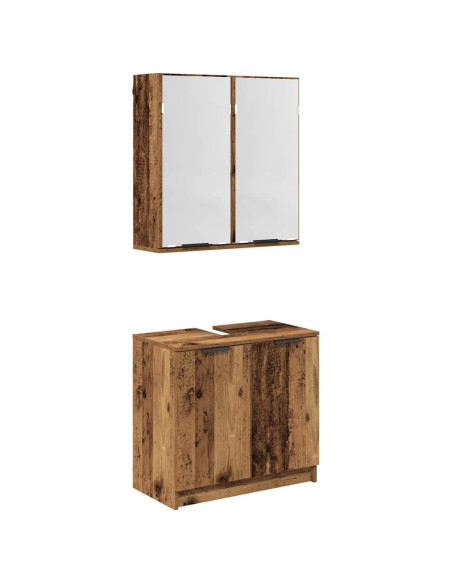 Set di Armadi da Bagno Legno vecchio Legno multistrato