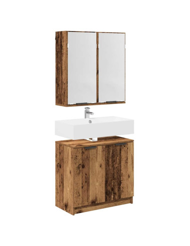 Set di Armadi da Bagno Legno vecchio Legno multistrato