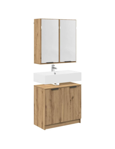 Set di Armadi da Bagno Rovere artigianale Legno multistrato