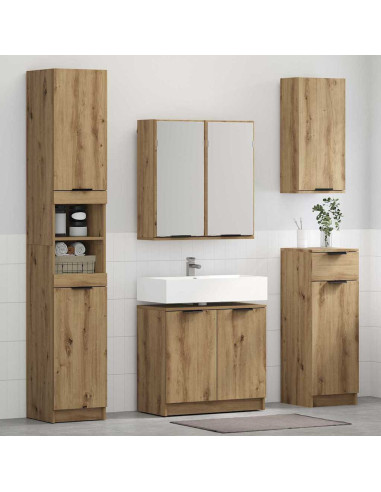 Set di Armadi da Bagno Rovere artigianale Legno multistrato