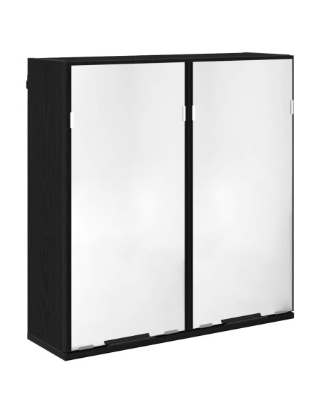 Set di mobili per il bagno 3 pcs Rovere Nero Legno multistrato