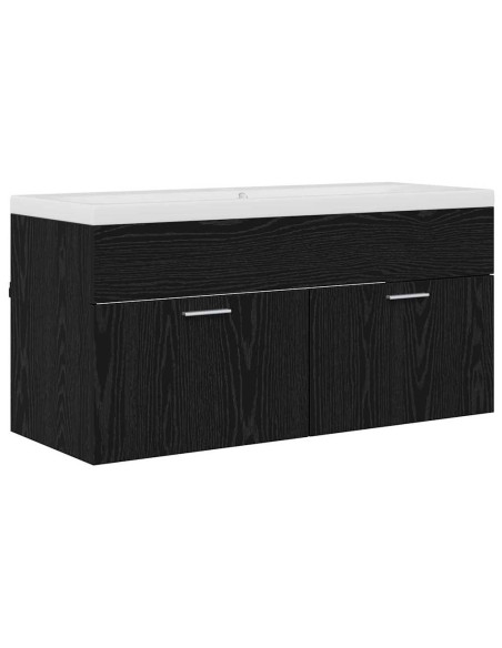 Mobile da Bagno con porta Rovere Nero 100 x 38,5 x 46 cm