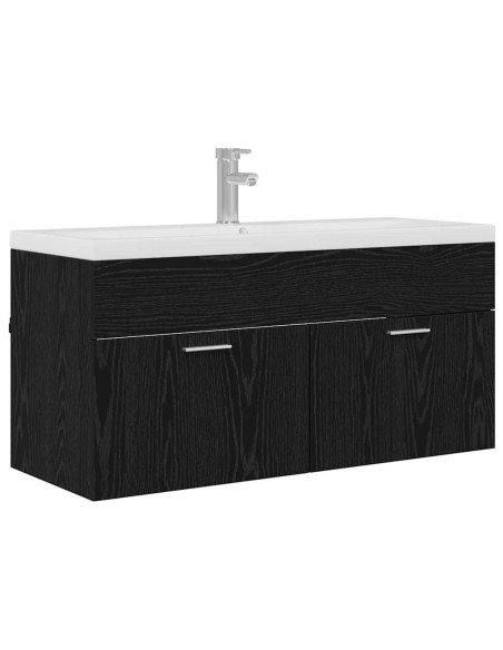 Mobile da Bagno con porta Rovere Nero 100 x 38,5 x 46 cm