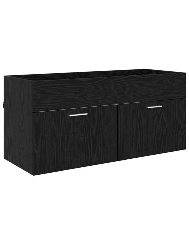 Mobile da Bagno con porta Rovere Nero 100 x 38,5 x 46 cm