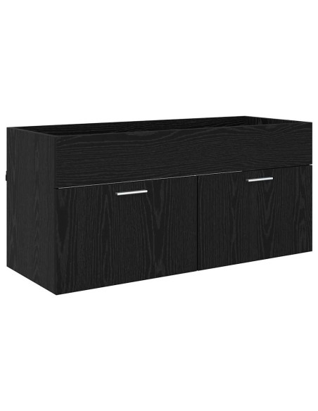 Mobile da Bagno con porta Rovere Nero 100 x 38,5 x 46 cm