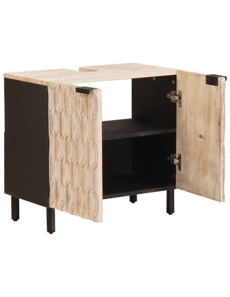 Armadio per Lavabo da Bagno con porta Bianco 62 x 33 x 58 cm