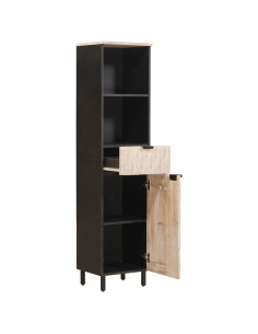 Mobile da Bagno con lo scaffale Nero e Bianco 38 x 33 x 160 cm 2