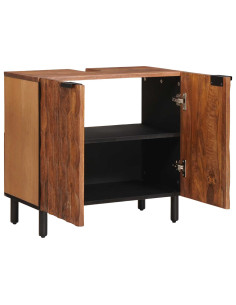 Armadio per Lavabo da Bagno con porta Marrone 62 x 33 x 58 cm 2