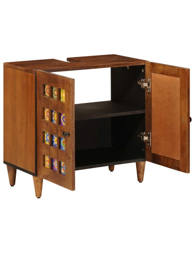 Armadio per Lavabo da Bagno con porta Noce 62 x 33 x 58 cm