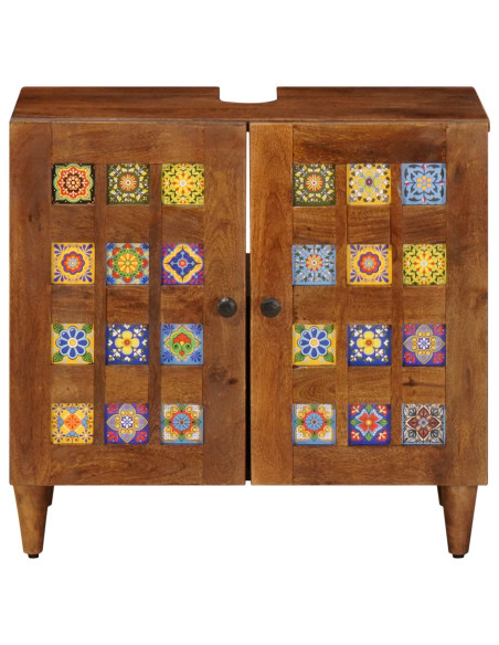 Armadio per Lavabo da Bagno con porta Noce 62 x 33 x 58 cm