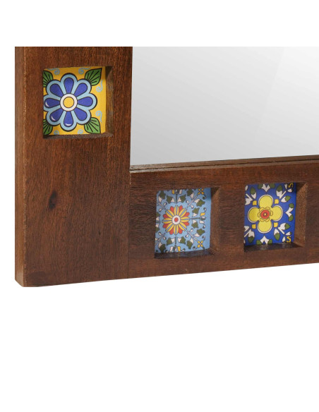 Specchio da bagno Noce 50 x 70 x 2,5 cm Legno di mango massello