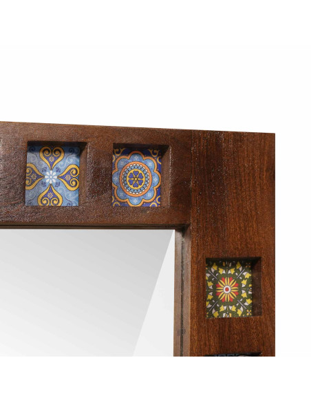 Specchio da bagno Noce 50 x 70 x 2,5 cm Legno di mango massello