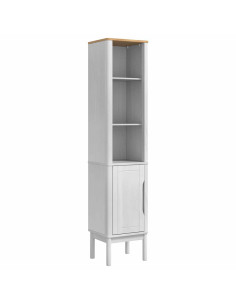 Mobiletto bagno alto con porta FLORO Bianco 35 x 30 x 160 cm 2