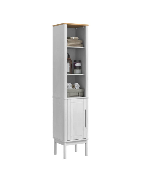 Mobiletto bagno alto con porta FLORO Bianco 35 x 30 x 160 cm