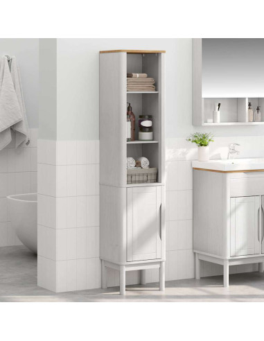 Mobiletto bagno alto con porta FLORO Bianco 35 x 30 x 160 cm