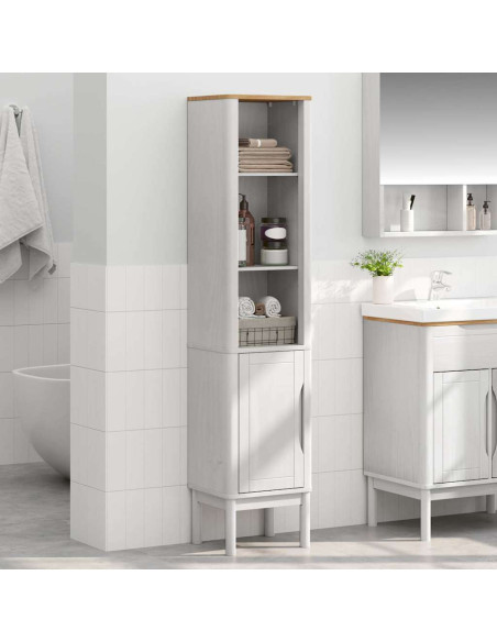 Mobiletto bagno alto con porta FLORO Bianco 35 x 30 x 160 cm