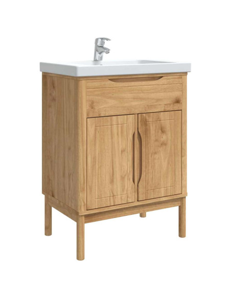 Armadio per Lavabo da Bagno FLORO Cera marrone 60 x 40 x 80 cm