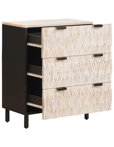 Credenza 2 pcs Finitura Bianco Lavato 60 x 33 x 75 cm