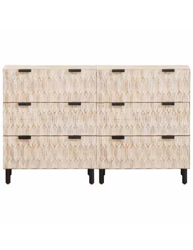 Credenza 2 pcs Finitura Bianco Lavato 60 x 33 x 75 cm