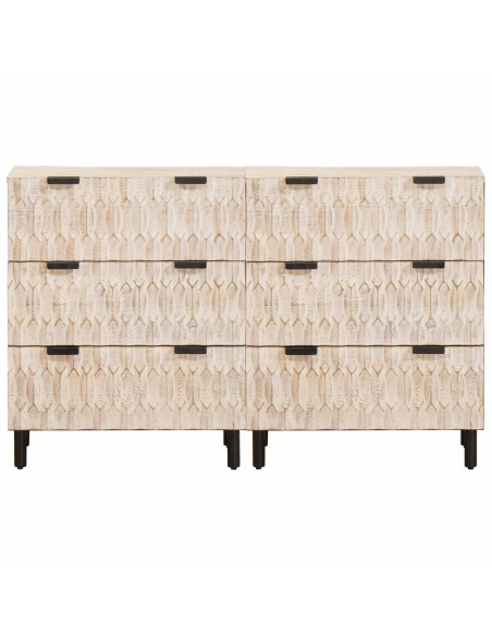 Credenza 2 pcs Finitura Bianco Lavato 60 x 33 x 75 cm
