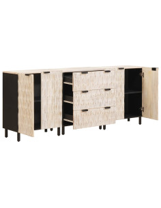 Credenza 3 pcs Finitura Bianco Lavato 180 x 33 x 75 cm 2