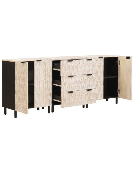 Credenza 3 pcs Finitura Bianco Lavato 180 x 33 x 75 cm