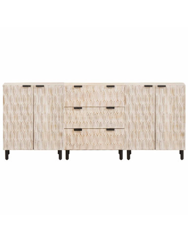 Credenza 3 pcs Finitura Bianco Lavato 180 x 33 x 75 cm