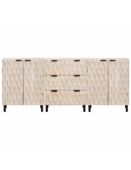 Credenza 3 pcs Finitura Bianco Lavato 180 x 33 x 75 cm