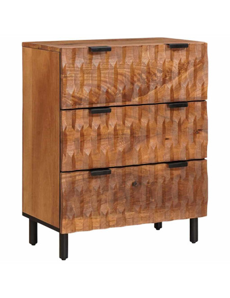 Credenza 2 pcs Finitura Marrone Acacia 60 x 33 x 75 cm