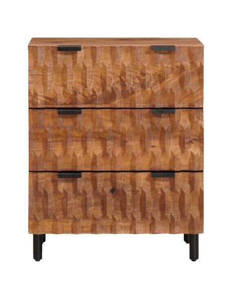 Credenza 2 pcs Finitura Marrone Acacia 60 x 33 x 75 cm