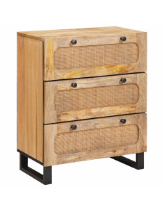 Credenza 2 pcs Marrone 60 x 33 x 75 cm Legno di mango massello 2