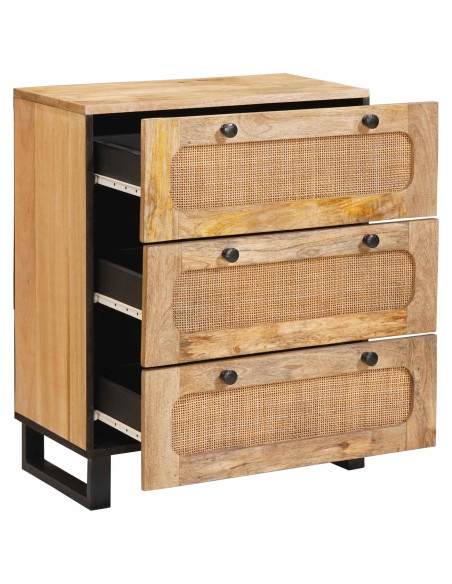 Credenza 2 pcs Marrone 60 x 33 x 75 cm Legno di mango massello
