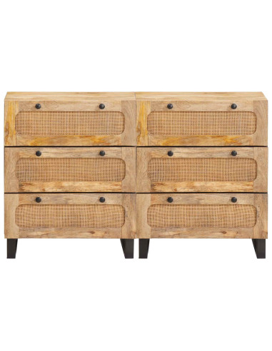 Credenza 2 pcs Marrone 60 x 33 x 75 cm Legno di mango massello