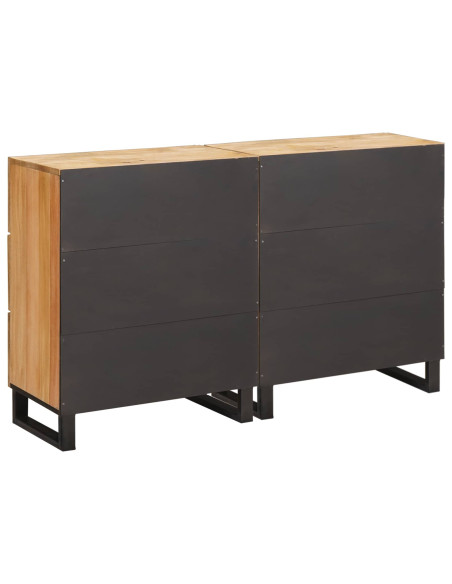 Credenza 2 pcs Marrone 60 x 33 x 75 cm Legno di mango massello