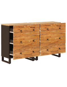 Credenza 2 pcs Marrone 60 x 33 x 75 cm Legno di mango massello 2