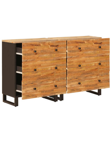 Credenza 2 pcs Marrone 60 x 33 x 75 cm Legno di mango massello