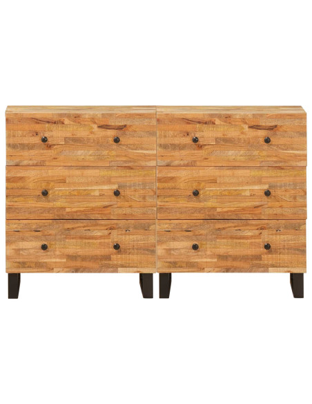 Credenza 2 pcs Marrone 60 x 33 x 75 cm Legno di mango massello