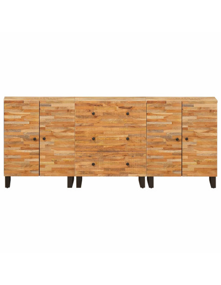Credenza 3 pcs Marrone 60 x 33 x 75 cm Legno di mango massello