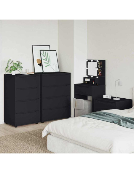 Armadi di Stoccaggio 2 pcs Nero 60 x 48 x 105 cm