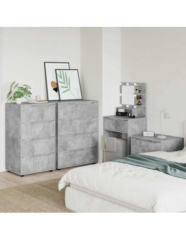 Armadi di Stoccaggio 2 pcs Grigio cemento 60 x 48 x 105 cm