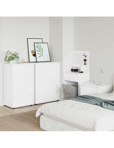 Armadi di Stoccaggio 2 pcs Bianco Lucido 60 x 48 x 105 cm