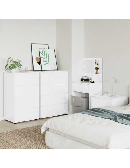 Armadi di Stoccaggio 2 pcs Bianco Lucido 60 x 48 x 105 cm