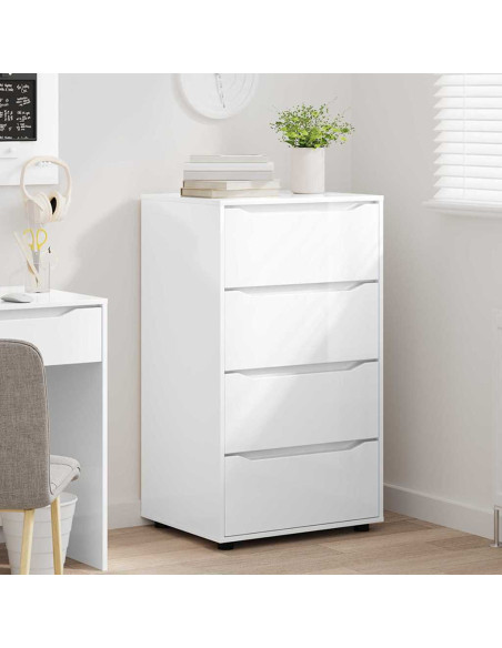 Armadi di Stoccaggio 2 pcs Bianco Lucido 60 x 48 x 105 cm