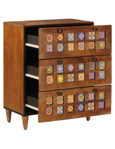 Credenza Noce 60 x 33 x 75 cm Legno di mango massello 2