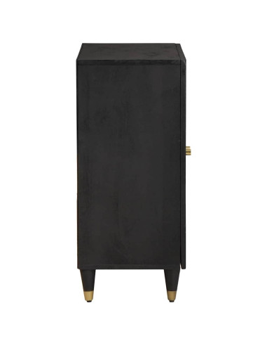 Credenza Nero 60 x 33 x 75 cm Legno di mango massello