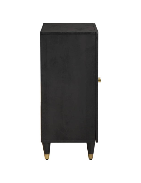 Credenza Nero 60 x 33 x 75 cm Legno di mango massello
